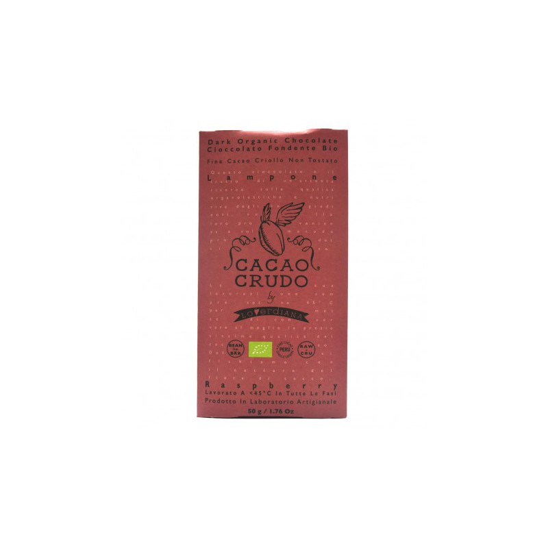 Cacao Crudo RAW hořká čokoláda malina Organic 50g