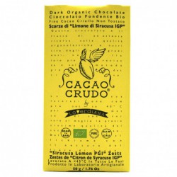 Cacao Crudo RAW hořká čokoláda citron Siracusa IGP Organic 50g