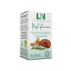 Living Nutrition Fermentované byliny s houbou reishi-keff flamex 60 kapslí