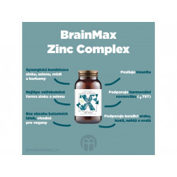 Brainmax Zinc complex - zinek, selen, měď a kurkuma 100 kapslí