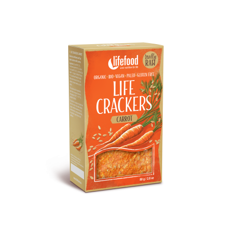 Lifefood Life crackers mrkvánky BIO RAW 80g