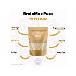 Brainmax Pure Psyllium rozpustná vláknina BIO 250g