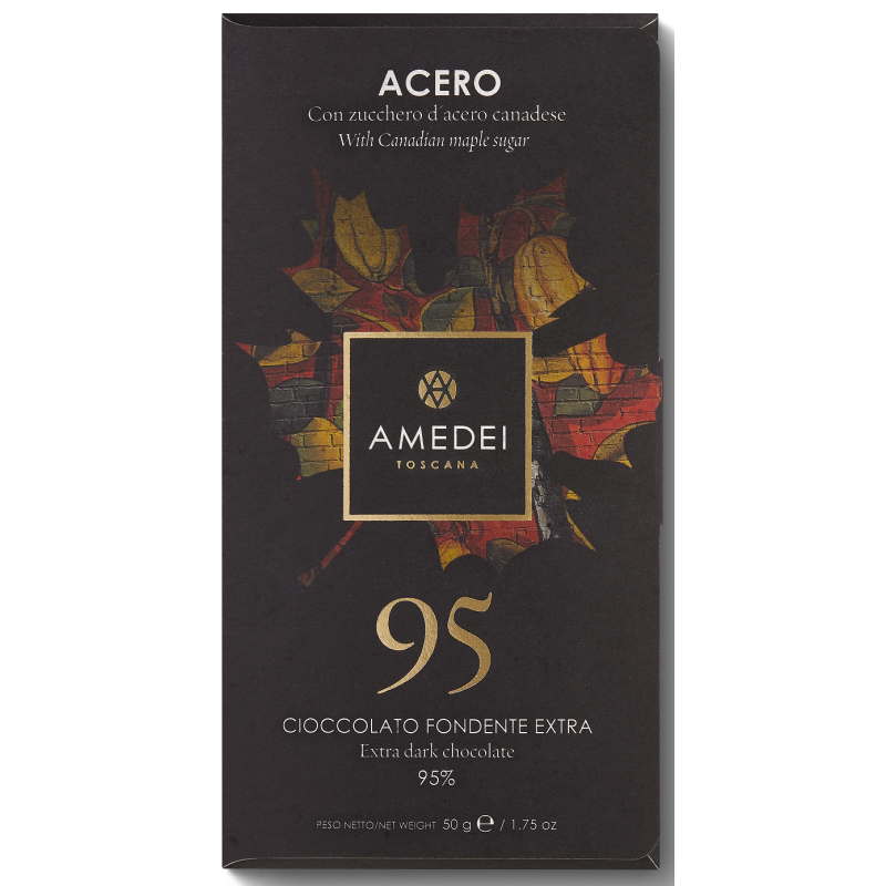 Amedei 95% Hořká čokoláda s javorovým sirupem ACERO 50g
