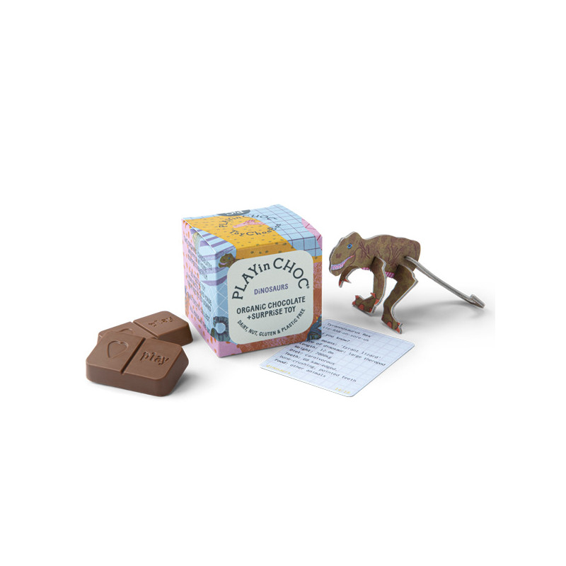 Playin Choc Čokoláda s hračkou - dinosauři 20g BIO