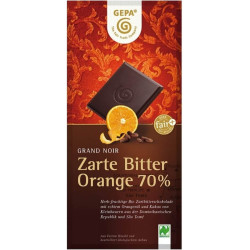 Bio hořká čokoláda 70% s pomerančovým olejem 100 g