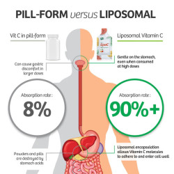 Nature Provides Lipozomální vitamín C lipoC® 1200 mg s  Acerolou Organic 360 ml 30 sáčků