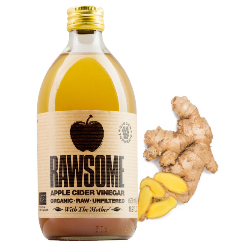 Rawsome Vinegars Raw jablečný ocet se zázvorem a kurkumou BIO 500ml