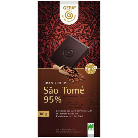Gepa Hořká čokoláda 95% Sao Tomé 80g BIO