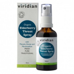 Viridian Elderberry throat spray 50ml Organic (sprej při bolesti v krku a kašli)
